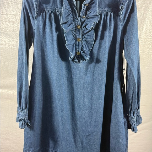 Draper James Blue and Gold Midi Dress - Picture 2 of 6